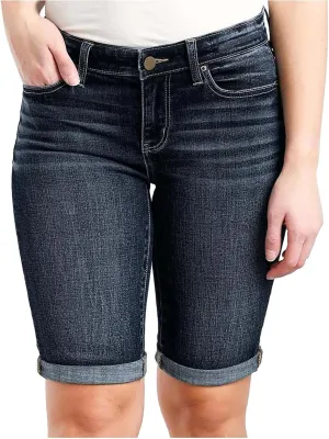 Women's Mid-Rise Denim Shorts,High-Waisted Stretch Fashion Hole Bottom Denim Pants,Comfortable Summer