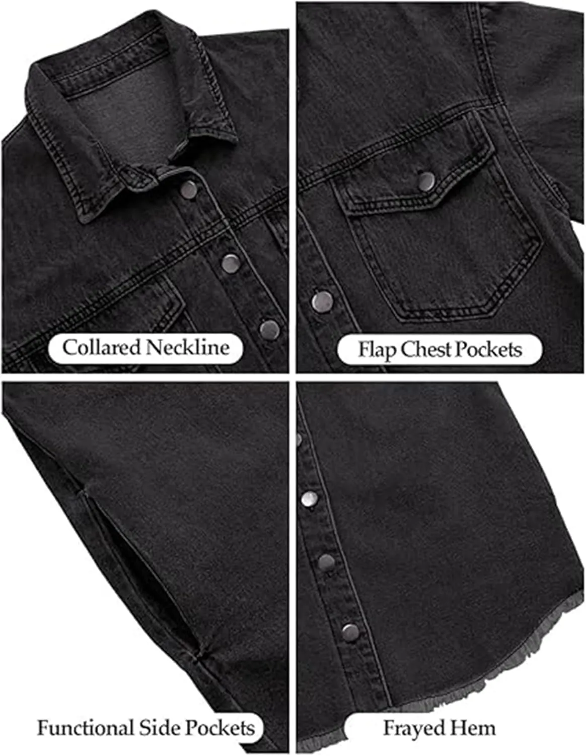 Women's Oversized Denim Jacket Casual Long Boyfriend Distresse Jean Jacket Autumn Spring