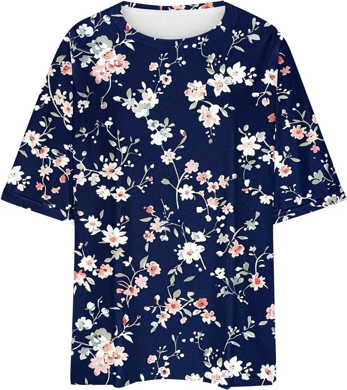 Womens Oversized T Shirts Summer Tops Boho Floral Tees Casual Loose Fit Short Sleeve Tops 2025 Beach Vacation Blouse