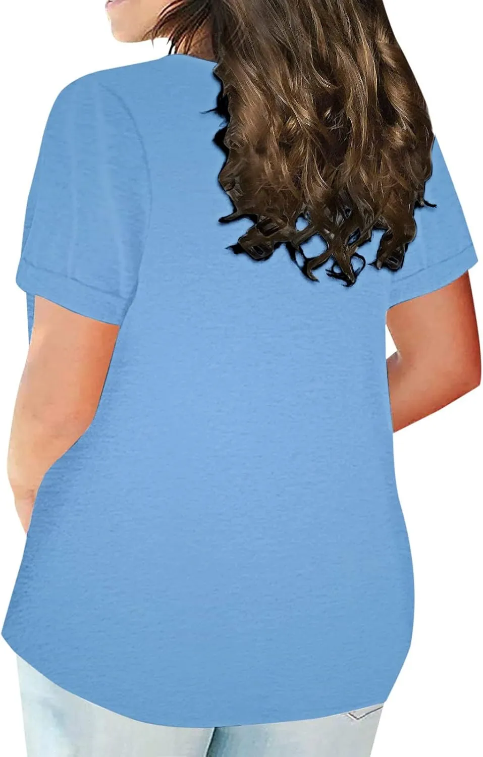Womens Oversized Tshirts Solid Basic Casual Tops Loose Plus Size Summer Blouses Short Sleeve Cozy Crewneck Tunics