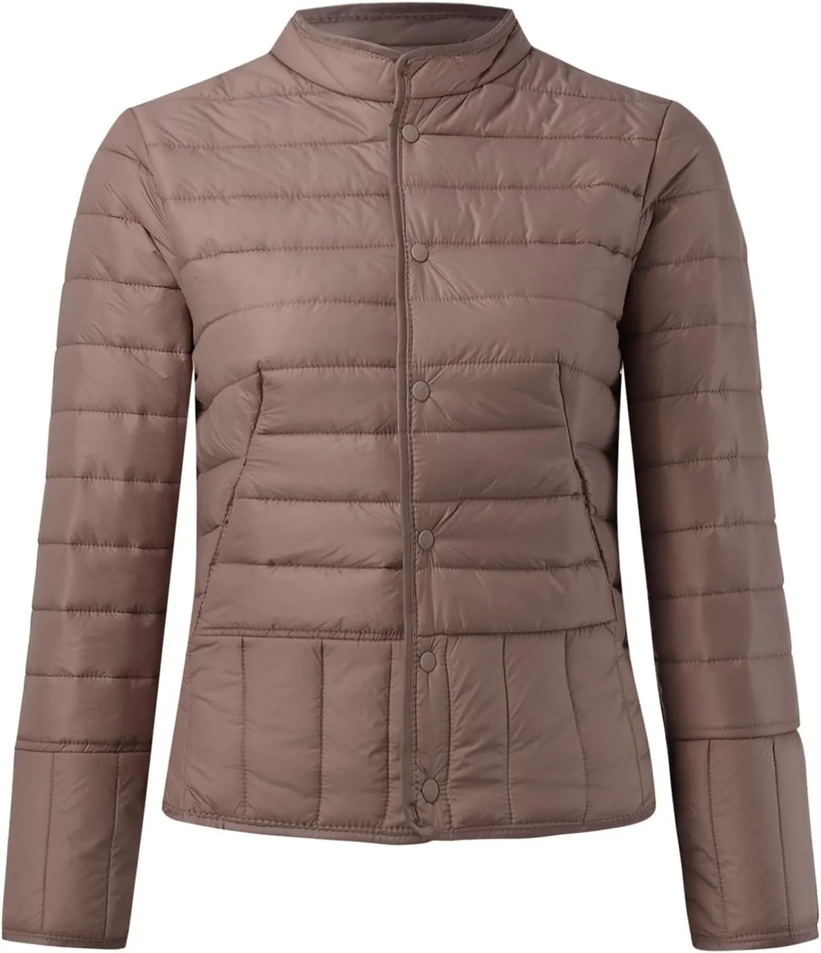 Womens Puffer Jacket Lightweight Quilted Jackets Pockets 2024 Winter Fleece Coat Warm Petite Plus Size Cotton Jacket
