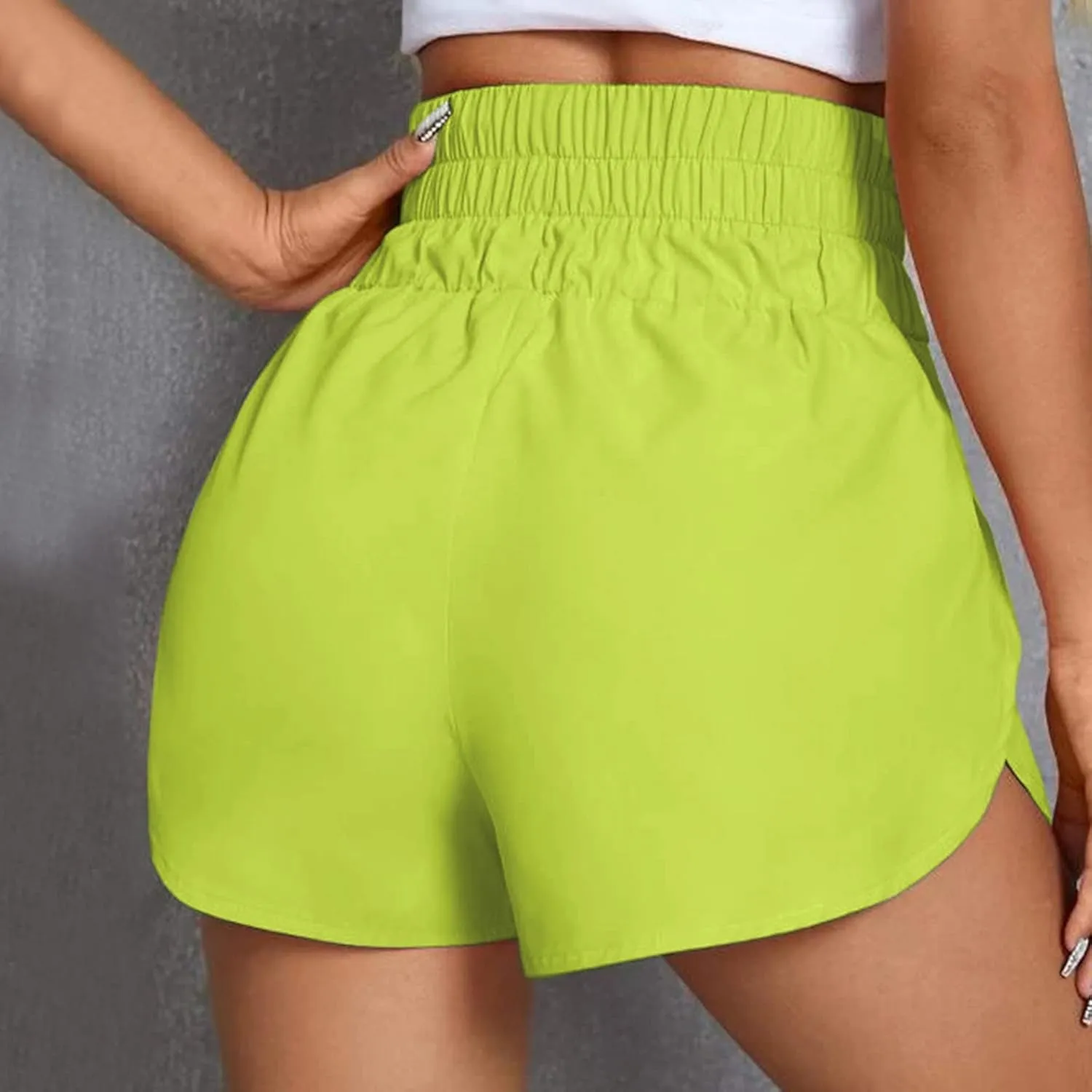 Womens Running Shorts Elastic High Waist Shorts Summer Quick Dry Shorts Casual Comfy Gym Short Outdoor Athletic Hiking