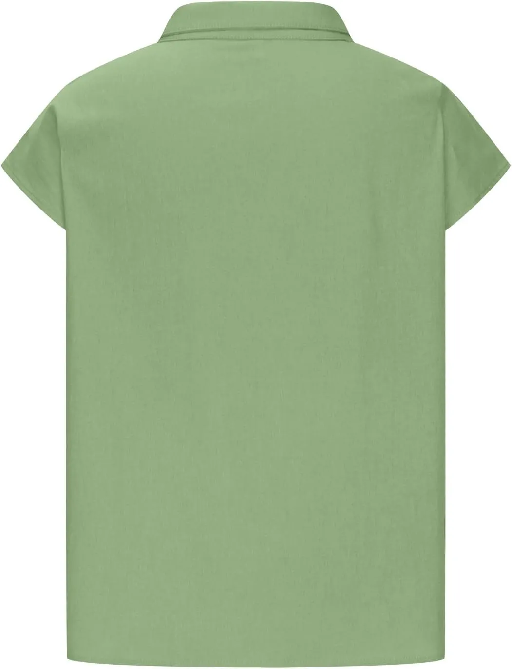 Womens Short Sleeve Button Cotton Linen Tops Simple Solid Color Tees Shirts Loose Casual Fashion Blouse