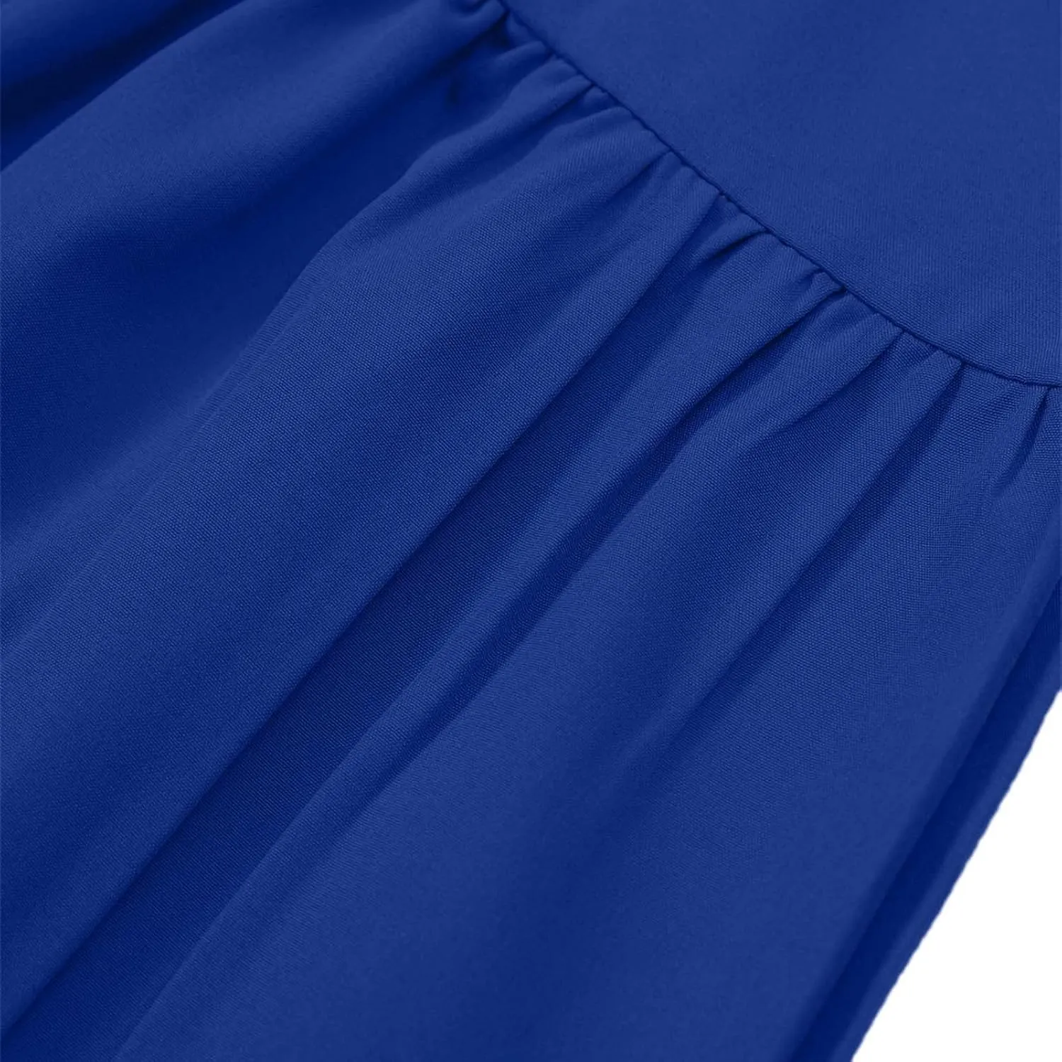 Womens Skirts for Summer Vacation Casual High Elastic Waist Drawstring Ruffles Tummy Control A-Line Loose Midi Skirts