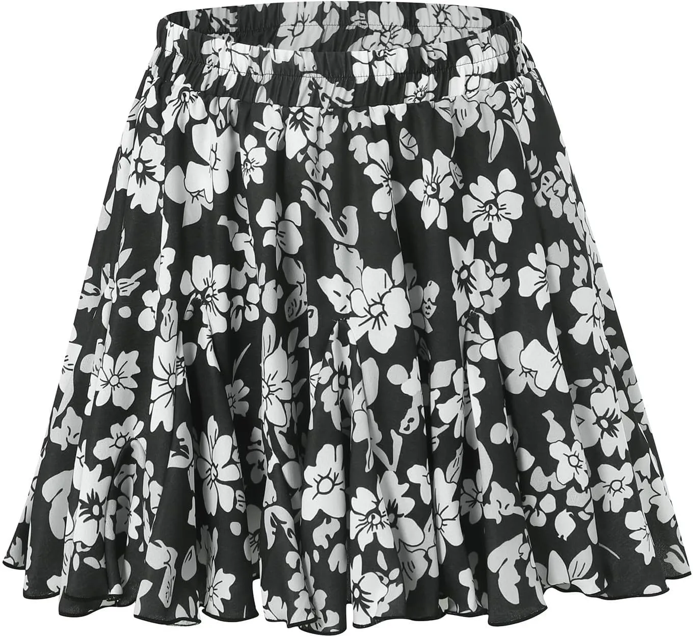 Women's Skirts for Vacation Bohemian Floral Print High Elastic Waist Trendy Pleated Maxi Skirts for Girls Streetwear