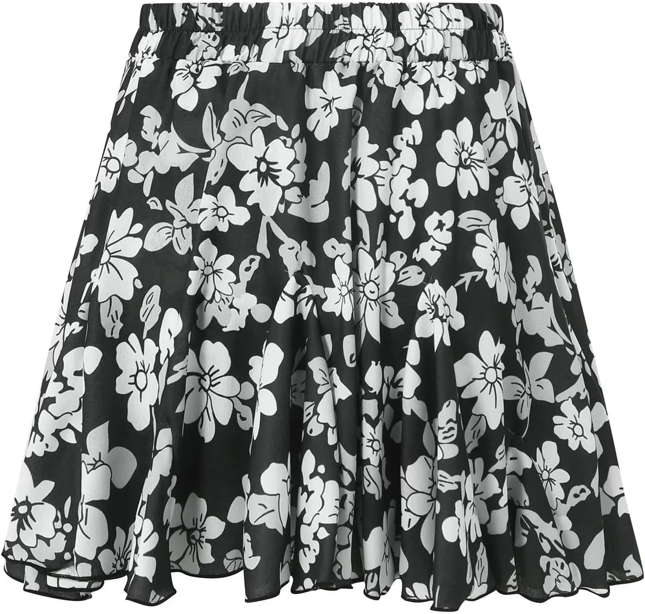 Women's Skirts for Vacation Bohemian Floral Print High Elastic Waist Trendy Pleated Maxi Skirts for Girls Streetwear
