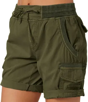 Women's Summer Cargo Shorts Relaxed Fit High Waist Casual 4 Pocketed 2024 Hiking Outdoor Shorts