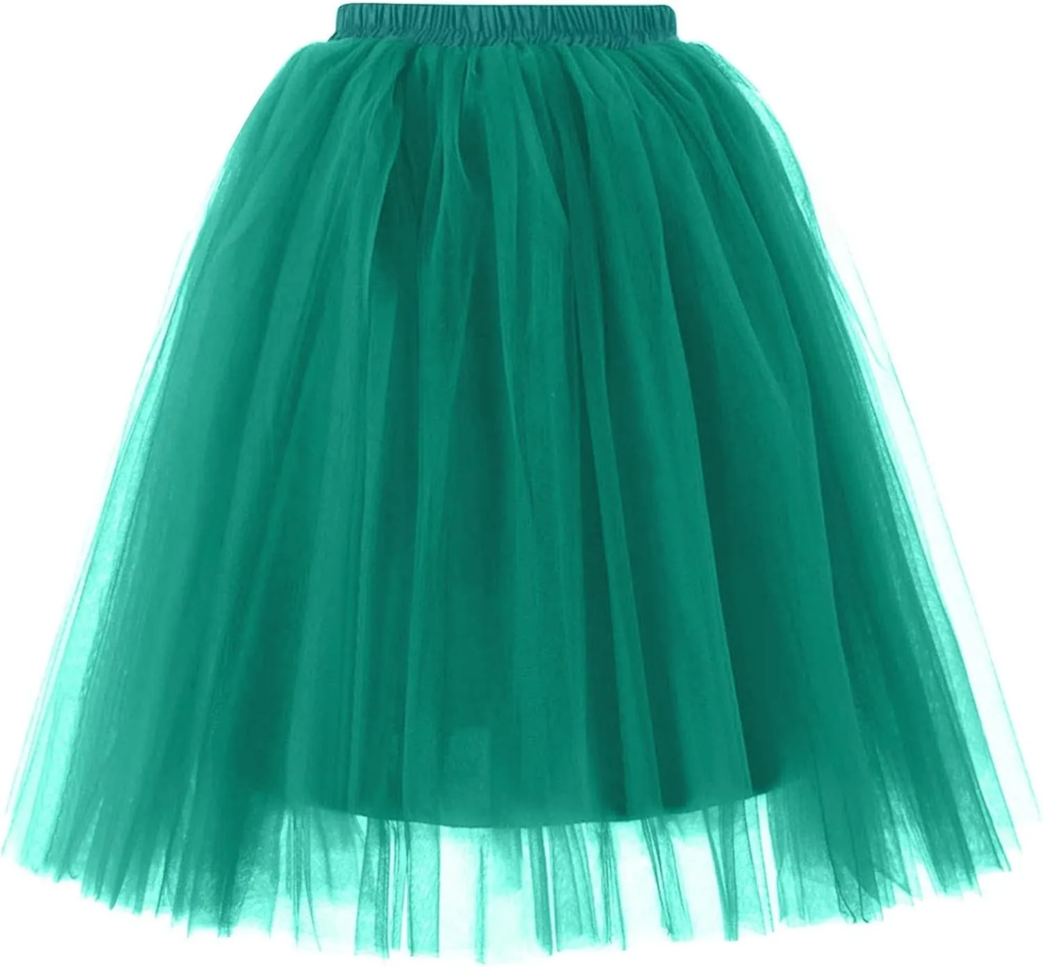 Women's Summer Casual Loose Trendy Elastic High Waist Solid Color Fluffy Mesh Party Flowy A-Line Latin Skirts 2025, M-XL
