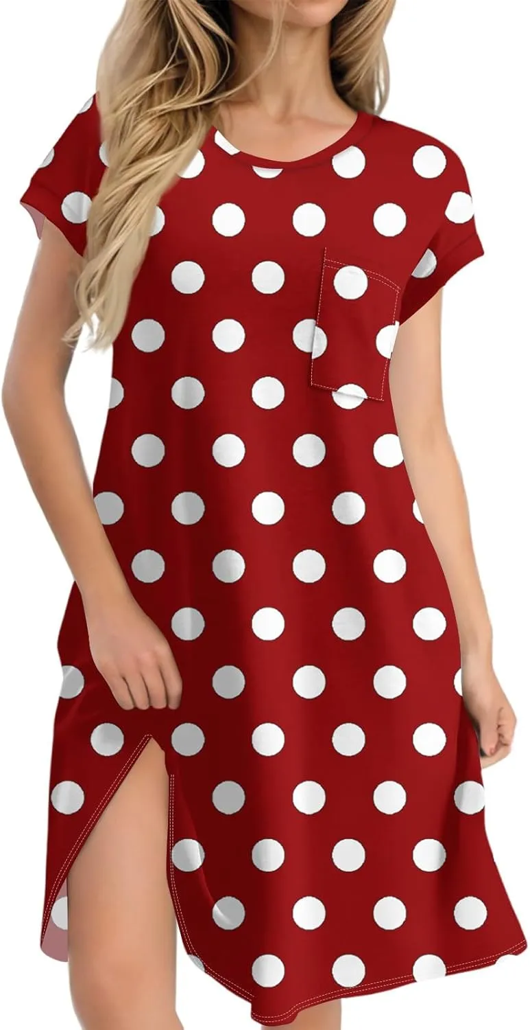 Women's Summer T Shirt Dress Casual Crewneck 2025 Short Sleeve Mini Sundress Loose Fit Mini Dresses with Pocket