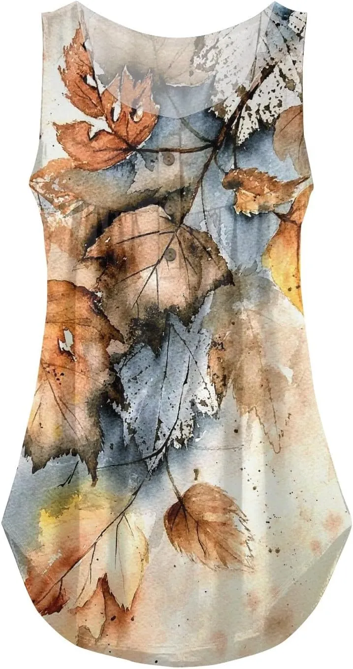 Womens Trendy Tank Tops 2025 Loose Fit Summer Sleeveless V Neck Button Down Shirt Casual Trendy Outfits Clothes