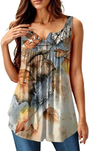 Womens Trendy Tank Tops 2025 Loose Fit Summer Sleeveless V Neck Button Down Shirt Casual Trendy Outfits Clothes