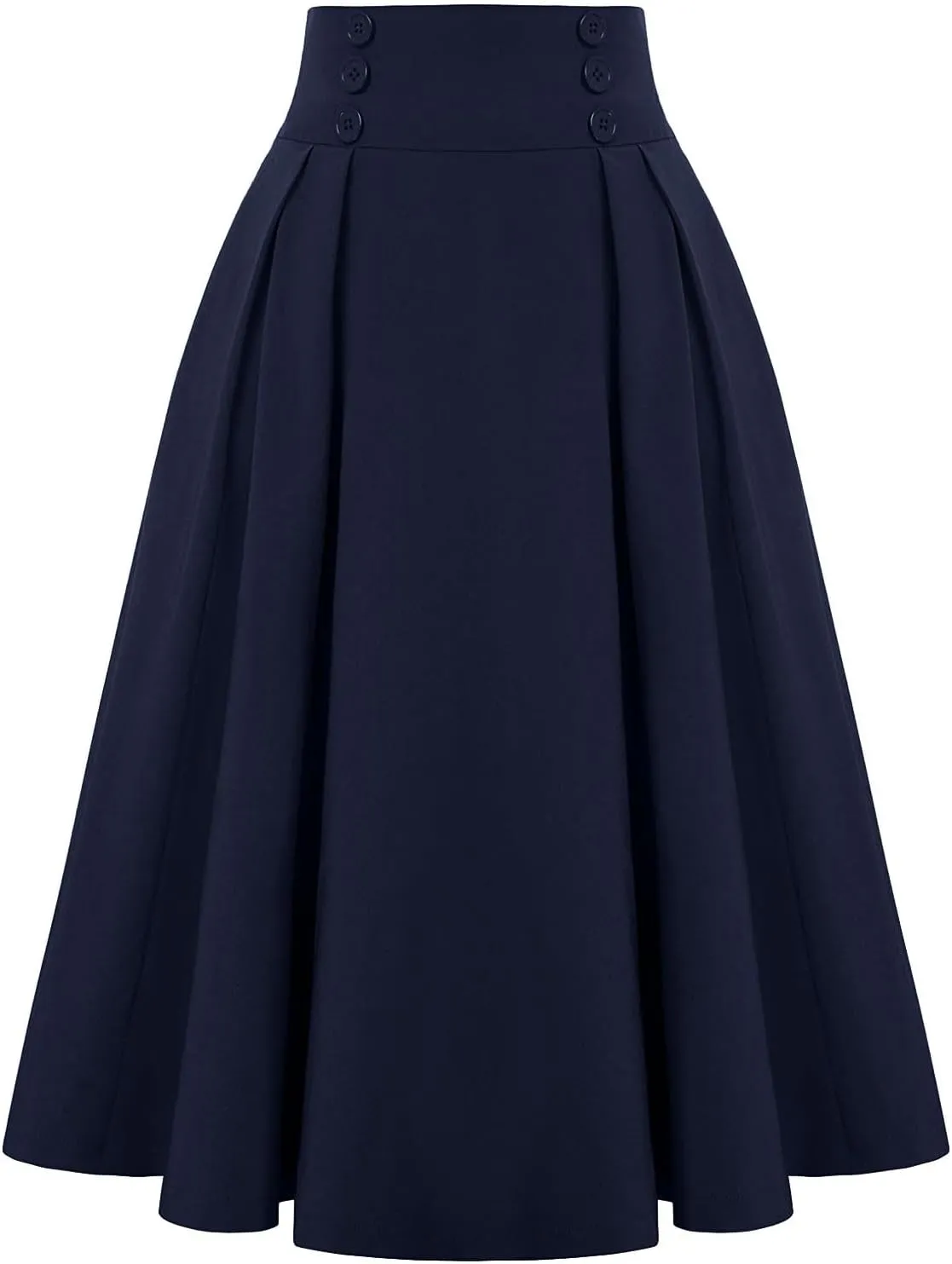 Womens Vinatge Skirts A Line Swing Skirt High Waist Midi Skirts Elegant Maxi Skirts Dressy Skirt Elastic Summer Skirt