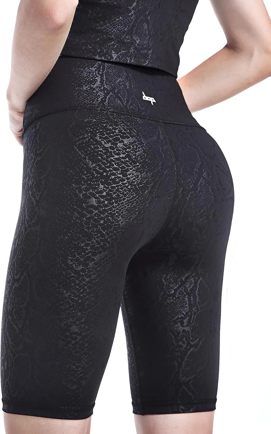 Women's Yoga Shorts Shiny High Waist Compression Pockets Tummy Control Running Volleyball Workout Shorts
