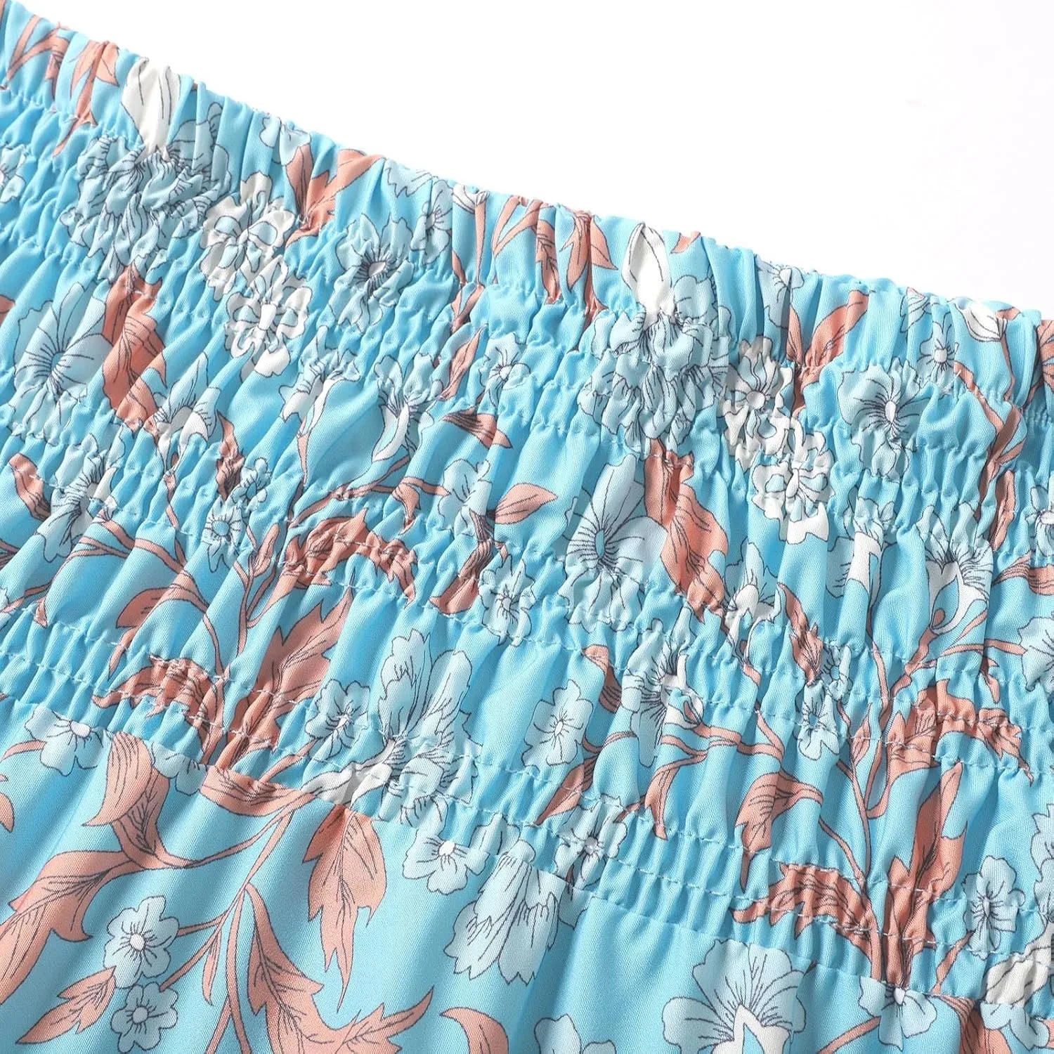 Workout Skirts for Women 2025 Summer Bohemian Floral Skirt High Elastic Waist Renaissance Skirt for Vacation Clothes