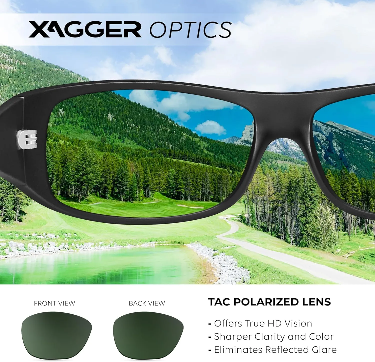 Xagger Sports Polarized Sunglasses for Men Wrap Around TR90 Frame Sun Glasses