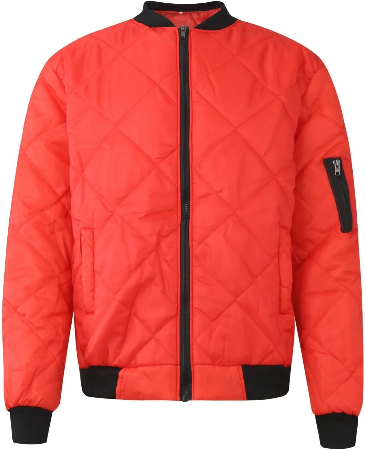 Ymosrh Men's Bomber Jacket Quilted Jackets Windproof Zip Up Winter Warm Coats Outwear Jackets Fashion, XL-5XL
