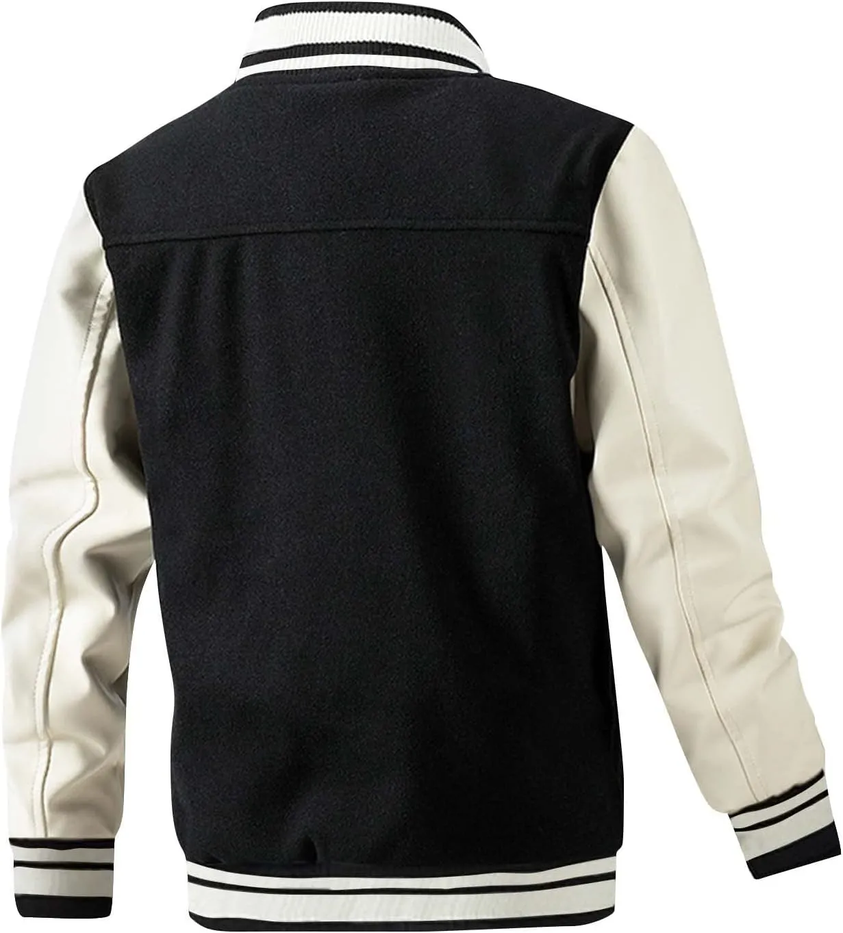 Ymosrh Men's Lightweight Jacket Fashion Varsity Jacket Causal Slim Fit Letterman Baseball Bomber Jackets, L-3XL