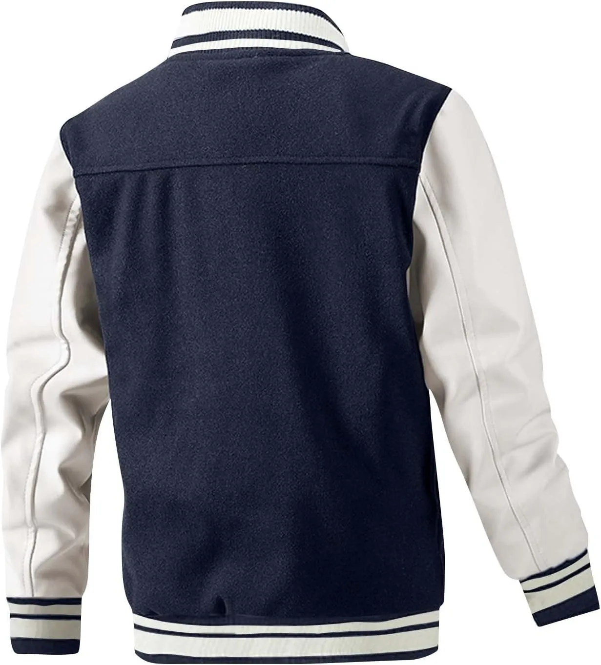 Ymosrh Men's Lightweight Jacket Fashion Varsity Jacket Causal Slim Fit Letterman Baseball Bomber Jackets, L-3XL