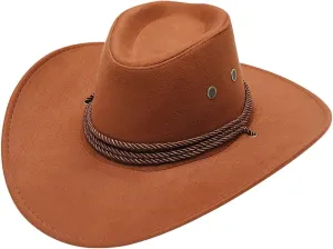 YOLAI Cowboy Hats for Women Men Retro Classic Suede Cowgir𝐥 Hats Wide Brim Western Cowgir𝐥 Cowboys Hats