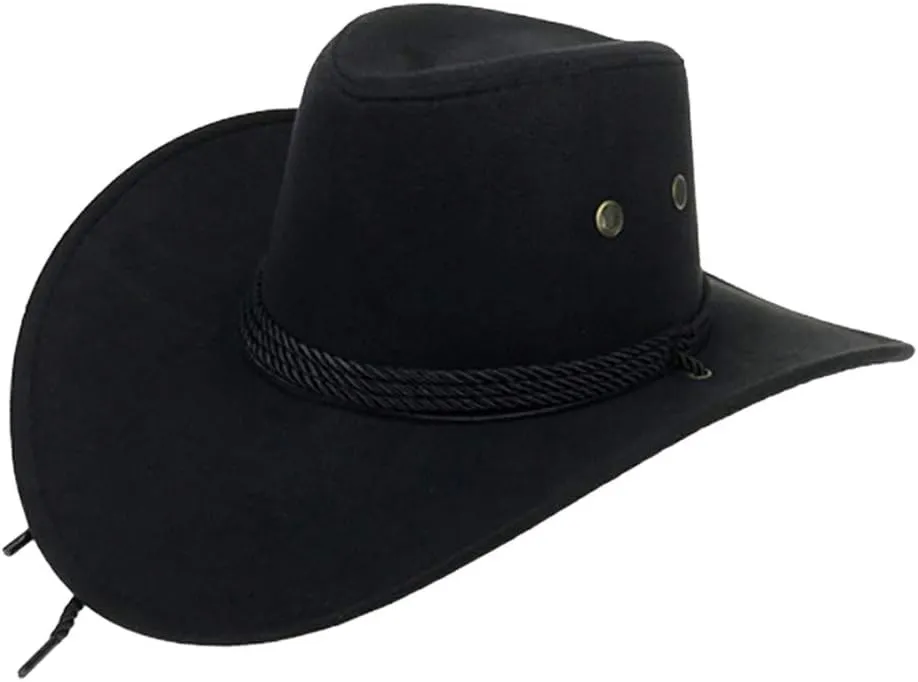 YOLAI Funky Cowboy Hats for Women Cowgir𝐥 Fel𝐭 Fedora Western Classic Decoration Adult Western Suede Hat