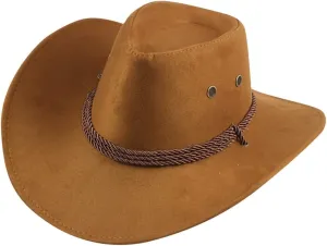 YOLAI Funky Cowboy Hats for Women Cowgir𝐥 Fel𝐭 Fedora Western Classic Decoration Adult Western Suede Hat