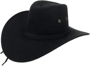 YOLAI Funky Cowboy Hats for Women Cowgir𝐥 Fel𝐭 Fedora Western Classic Decoration Adult Western Suede Hat