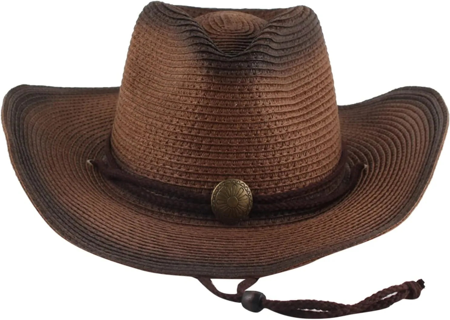 YOLAI Stra𝐰 Cowboy Cowgir𝐥 Hat for Men Women Shapeable Brim Sun Hat Western Hats for Fishing Beach Hiking