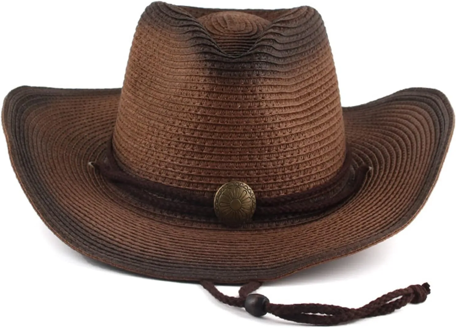 YOLAI Stra𝐰 Cowboy Cowgir𝐥 Hat for Men Women Shapeable Brim Sun Hat Western Hats for Fishing Beach Hiking
